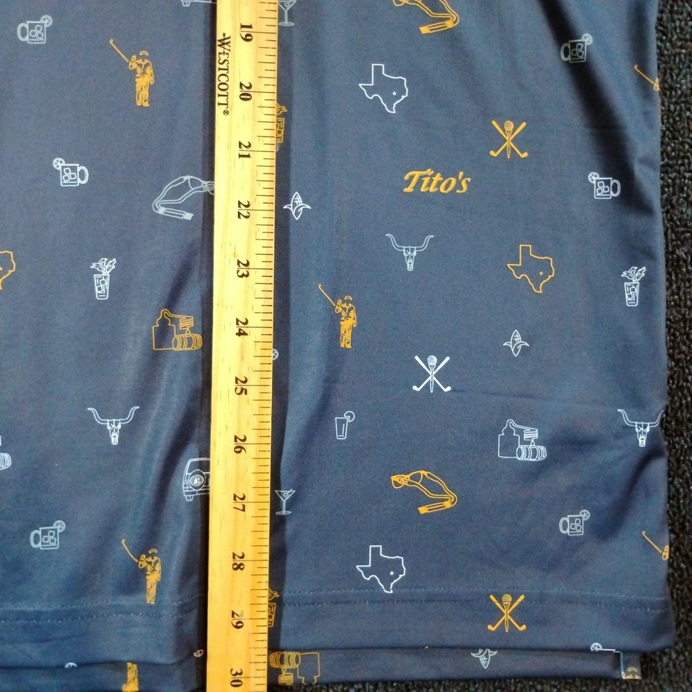 William Murray Tito's Handmade Vodka Polo Shirt Mens XL Blue Golf Performance - Picture 5 of 11